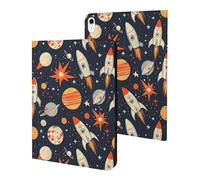 Compatibile con iPad A16 Custodia da 11 pollici 2025, custodia sottile per tablet con stampa Star Rocket Planet Compatibile con iPad 10a generazione Custodia da 10,9 pollici 2022 con supporto Auto
