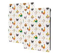 Compatibile con iPad di 9a/8a/7a generazione, compatibile con iPad 10.2, custodia a libro, funzione di accensione/spegnimento automatico, divertente pollo (A5), compatibile con custodia per iPad