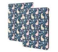 Compatibile con iPad di 9a/8a/7a generazione - Compatibile con iPad 10.2, custodia a libro, funzione di accensione/spegnimento automatico, custodia per tablet con coniglio floreale compatibile con