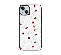 Compatibile con iPhone 15 custodia carina, coccinelle che volano sulla rotta punteggiata compatibile con iPhone 15, protezione completa della fotocamera, protezione antiurto