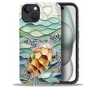 Compatibile con iPhone 15 Plus case,6,7 pollici,Motivo Tartaruga marina Antiurto e Antigraffio Custodia Protettiva a 360 Gradi