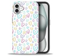 Compatibile con iPhone 16 case,6.1 pollici,Motivo Linee d'amoreAntiurto e Antigraffio Custodia Protettiva a 360 Gradi per iPhone 16