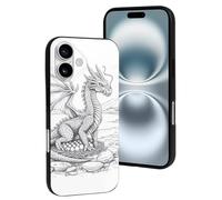 Compatibile con iPhone 16, Dragon Nest Sketch resiste ai graffi, graziosa custodia per telefono compatibile con iPhone 16 custodie per donne e uomini