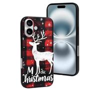 Compatibile con iPhone 16, motivo natalizio a scacchi rossi che resistono ai graffi. Graziosa custodia per telefono compatibile con iPhone 16, per donne e uomini