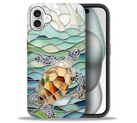 Compatibile con iPhone 16 Plus case,6,7 pollici,Motivo Tartaruga marina Antiurto e Antigraffio Custodia Protettiva a 360 Gradi