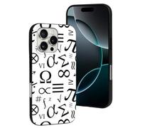 Compatibile con iPhone 16 Pro, custodia protettiva in silicone morbida e alla moda, con stampa di simboli matematici, divertente, compatibile con iPhone 16 Pro, custodia protettiva per donne e uomini