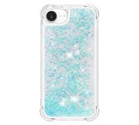 Compatibile con iPhone 16E/SE 2025 custodia con cordino, glitter Bling Sparkle per donne ragazze liquido galleggiante sabbie mobili antiurto custodia per telefono per iPhone 16E/SE 2025. Blu stella