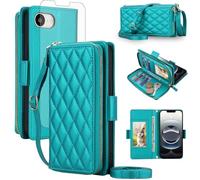 Compatibile con iPhone 16e/SE 2025/SE 4 Custodia a portafoglio con cerniera e blocco RFID Protezione dello schermo Crossbody Cordino Flip i Phone16e i16e 16 e SE4 4a generazione 16eCase Cover per