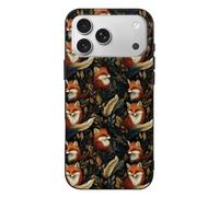 Compatibile con iPhone 17 Pro Max Custodia sottile sottile da 6,9 pollici - TPU Vintage Forest Fox Print Pattern Cover compatibile con iPhone 17 Pro Max Custodia protettiva robusta, antigraffio