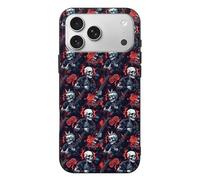 Compatibile con iPhone 17 Pro Max Custodia sottile sottile da 6,9 '' - TPU Rock Skull Guitar Rose Print Pattern Cover compatibile con iPhone 17 Pro Max Custodia protettiva robusta, antigraffio