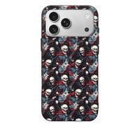 Compatibile con iPhone 17 Pro Max Custodia sottile sottile da 6,9 '' - TPU Skull Guitar Rock Style Print Pattern Cover compatibile con iPhone 17 Pro Max Custodia protettiva robusta, antigraffio