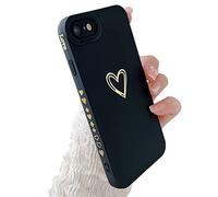 Compatibile con iPhone 6/6S, custodia per ragazze, colore oro, cuore d'amore, morbido silicone, morbido silicone liquido, con piccoli cuori, antiurto, custodia protettiva per iPhone 6/6S da 4,7"