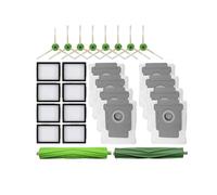 Compatibile con iRobot Roomba I7 + I3 + I4 + I6 + I8 + J7 + E5 E6 E7 Filtro Spazzola principale Panno for mocio Sacchetto for la polvere Staffa Aspirapolvere(WHITE)