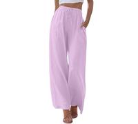Compatibile con jeans da motociclista, pantaloni da donna con elastico in vita, dritto, tinta unita, pantaloni casual, pantaloni lunghi, comodi pantaloni da donna invernali, Colore: rosa., XXL