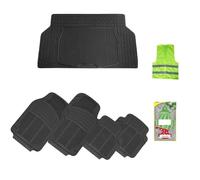 COMPATIBILE CON JEEP COMPASS SET TAPPETINI IN GOMM VASCA BAULE IN PVC PER AUTO 4 TAPPETI RITAGLIABILI 2 ANT: 72X44CM+2 POS: 46X43CM+1 TAPPETINO VANO BAGAGLIAIO 120X80CM
