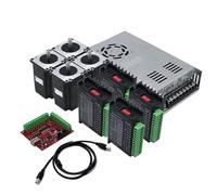 Compatibile con kit CNC a 3 e 4 assi Nema 23 2.2N 82mm Driver motore passo-passo TB6600 DM542 DM556 Controller Mach3 USB LPT + alimentatore da 350W 36V(4 Sets With USB Card,DM556 Driver)
