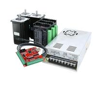 Compatibile con kit CNC a 3 e 4 assi Nema 23 2.2N 82mm Driver motore passo-passo TB6600 DM542 DM556 Controller Mach3 USB LPT + alimentatore da 350W 36V(3 Sets With USB Card,TB6600 Driver)