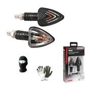 COMPATIBILE CON KTM LC4 640 ENDURO COPPIA DI FRECCE A LAMPADINA 21W IN CARBON LOOK OMOLOGATO 90066 LAMPA FOCAL INDICATORI DI DIREZIONE