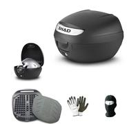 COMPATIBILE CON KYMCO PEOPLE S 300 BAULETTO VALIGIA BAULE SHAD 26 LT NERO+SECURE LOCK SISTEM+PIASTRA PORTAPACCHI MOTO-SCOOTER PER CASCO INTEGRALE-JET-MODULARE UNIVERSALE