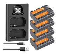 Compatibile con la batteria Canon BP-511 con caricabatteria USB for EOS G6 G5 G3 G2 G1 300D 50D 40D 30D 20D 5D G6 L10 2500mAh(4batteryand1charger)