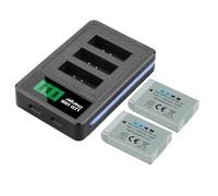 Compatibile con la batteria Canon NB-13L con caricabatterie LCD a 3 slot for G5X G7X G9X G7 X Mark II G9 X, SX620 SX720 SX730(2BatteryWithCharger)