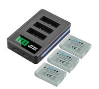 Compatibile con la batteria Canon NB-13L con caricabatterie LCD a 3 slot for G5X G7X G9X G7 X Mark II G9 X, SX620 SX720 SX730(3BatteryWithCharger)