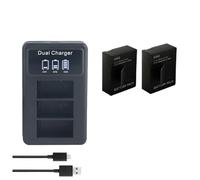 Compatibile con la batteria for fotocamera GoPro Hero 3 3+ AHDBT-301 con caricabatterie intelligente USB LED(2 Battery Set)