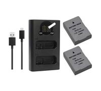 Compatibile con la batteria Nikon EN-EL14a, sostituzione for fotocamera Df D5600 D5500 D5300 D5200 D5100 D3500 D3400 D3300 D3200 D3100(2Battery 1Bi-Charger)