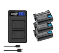 Compatibile con la batteria Nikon EN-EL15, 2550 mAh di ricambio for DSLR D600 D610 D800 D800E D810 D850 D7000 D7100 D7200 L50(Charger And 3battery)