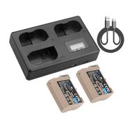 Compatibile con la batteria Nikon EN-EL15C con ingresso di tipo C e caricabatterie LCD for D750 D810 D7500 D500 Z5, Z6, Z6 II(2BatteryWithCharger)