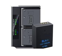 Compatibile con la batteria Olympus BLH-1 e il caricabatterie doppio for la fotocamera E-M1 Mark II E-M1 Mark III E-M1X(1 Battery 1 Charger)