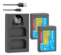 Compatibile con la batteria Olympus BLX-1, 2280 mAh for la fotocamera OM-1 OM1 BLX1 BLX-1(2BatteryWithCharger)