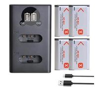 Compatibile con la batteria Sony NP-BX1 con caricabatterie USB LCD for DSC RX1 RX100 M3 M2 RX1R WX300 HX300 HX400 HX50 HX60(4 Battery 1 Charger)