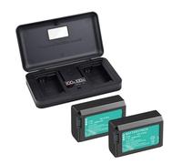 Compatibile con la batteria Sony NP-FW50 con caricabatteria 2 in 1 for fotocamere mirrorless selezionate(2 Battery 1 Charger)