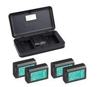 Compatibile con la batteria Sony NP-FW50 con caricabatteria 2 in 1 for fotocamere mirrorless selezionate(4 Battery 1 Charger)