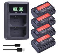 Compatibile con la batteria Sony NP-FZ100 da 2280 mAh con LED Caricabatterie USB doppio for BC-QZ1, a9, a7R III, a7 III, A6600(4 Battery 1 Charger)