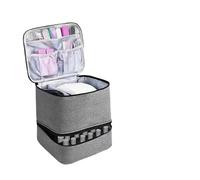 Compatibile con la borsa portaoggetti a doppio strato da donna, organizer portatile, scatola essenziale viaggio, multifunzione(B)