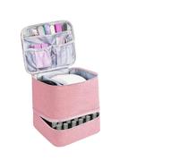 Compatibile con la borsa portaoggetti a doppio strato da donna, organizer portatile, scatola essenziale viaggio, multifunzione(C)