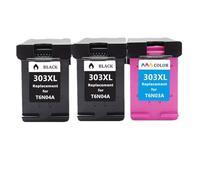 Compatibile con la cartuccia d'inchiostro HP 303 303XL for stampanti Envy 6220 6230 7120 7130(2 BK 1 Color)