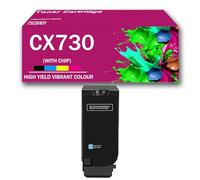 Compatibile con la cartuccia toner Lexmark CX730, funziona con le stampanti Lexmark CS730de, CS735de, CX730de, CX735adse, CX737adzse (nero/ciano/magenta/giallo),Cyan-Low Yield