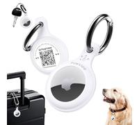 Compatibile con la custodia AirTag per cani e gatti, ciondolo per animali domestici con codice QR, doppia sicurezza contro la perdita,adatto a tutti i collari, silicone morbido, bianco,DE