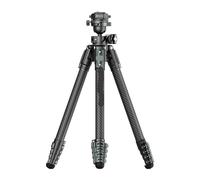 Compatibile con la fotocamera, treppiede da viaggio in fibra di carbonio con colonna centrale a doppia sezione for riprese dal basso e dall'alto