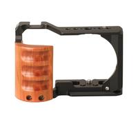 Compatibile con la gabbia for fotocamera Sony ZV-E10 | Impugnatura in legno incorporata e supporto di estensione for collegare microfoni for la registrazione di vlog(A)