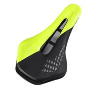 Compatibile con la sella for bicicletta WEST BIKING, antiscivolo, con naso corto, in pelle PU, sella for bici da strada cava, cuscino ergonomico e confortevole(Yellow Green)