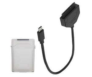Compatibile con L'adattatore SATA di Tipo C SSD HDD Cavo dell'unità Disco Rigido + Scatola di Protezione Lettura dei Dati con Maggiore velocità e stabilità Fornito con Indicatore di Stato a (Grigio)