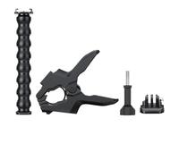 Compatibile con le action cam Insta360 - Morsetto flessibile con ganasce a collo d'oca, accessorio for fotocamera con supporto for treppiede(Black color)