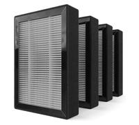Compatibile con LEVOIT, filtro dell'aria 4PACK LV-H128 | Supporto pieghettato, strato di carbonio, guarnizione del telaio, inserimento scorrevole, dimensioni standard