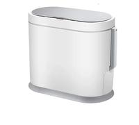Compatibile con Lixeira Sensor Automático Smart Trash Can Cestino for il bagno for uso domestico con coperchio Scopino for WC Impermeabile Stretto 45(Battery 8L white)