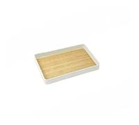 Compatibile con lo stile Vassoio in plastica venature del legno creativo for uso domestico Piatto da frutta Tazza tè Combinazione Decor(Medium 1 pack)