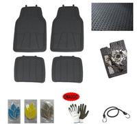 COMPATIBILE CON MAHINDRA KUV100 4 TAPPETINI AUTO GOMMA PVC FONDO ANTISCIVOLO PUNTINATO ADERENTI-STABILI AL PIANALE+BATTITACCO INAMOVIBILE ANT.710X475X30